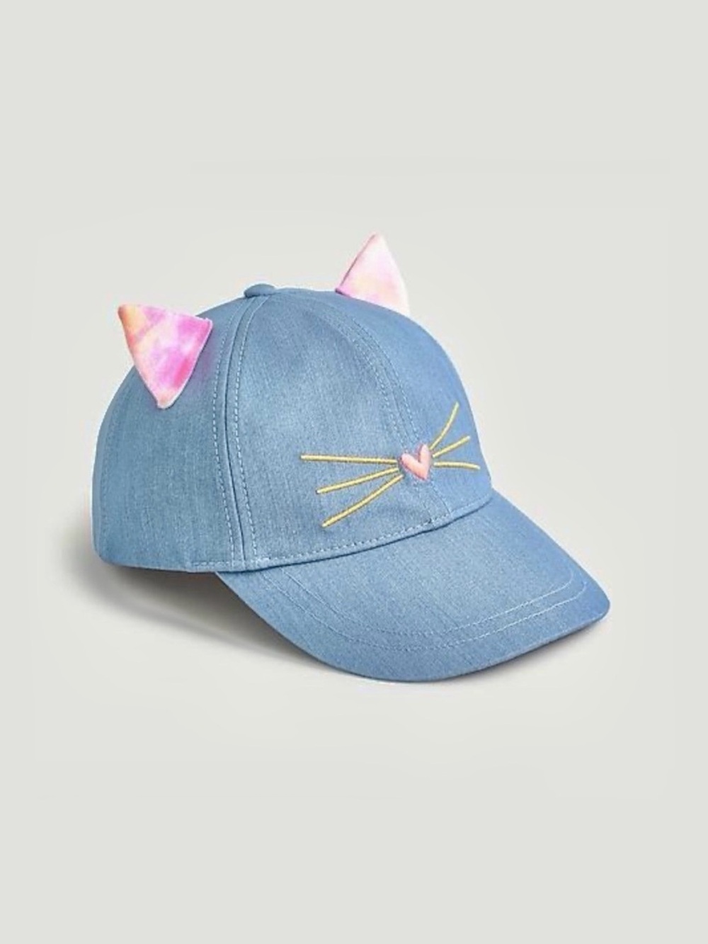 J. Crew Blue Kitty Cat Ears Crew Cuts Adjustable Cotton Baseball Cap Hat